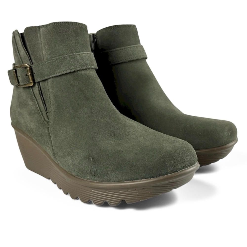 SKECHERS Parallel Day Date Suede Wedge Ankle Boots – Size 11 Wide Fit Women's